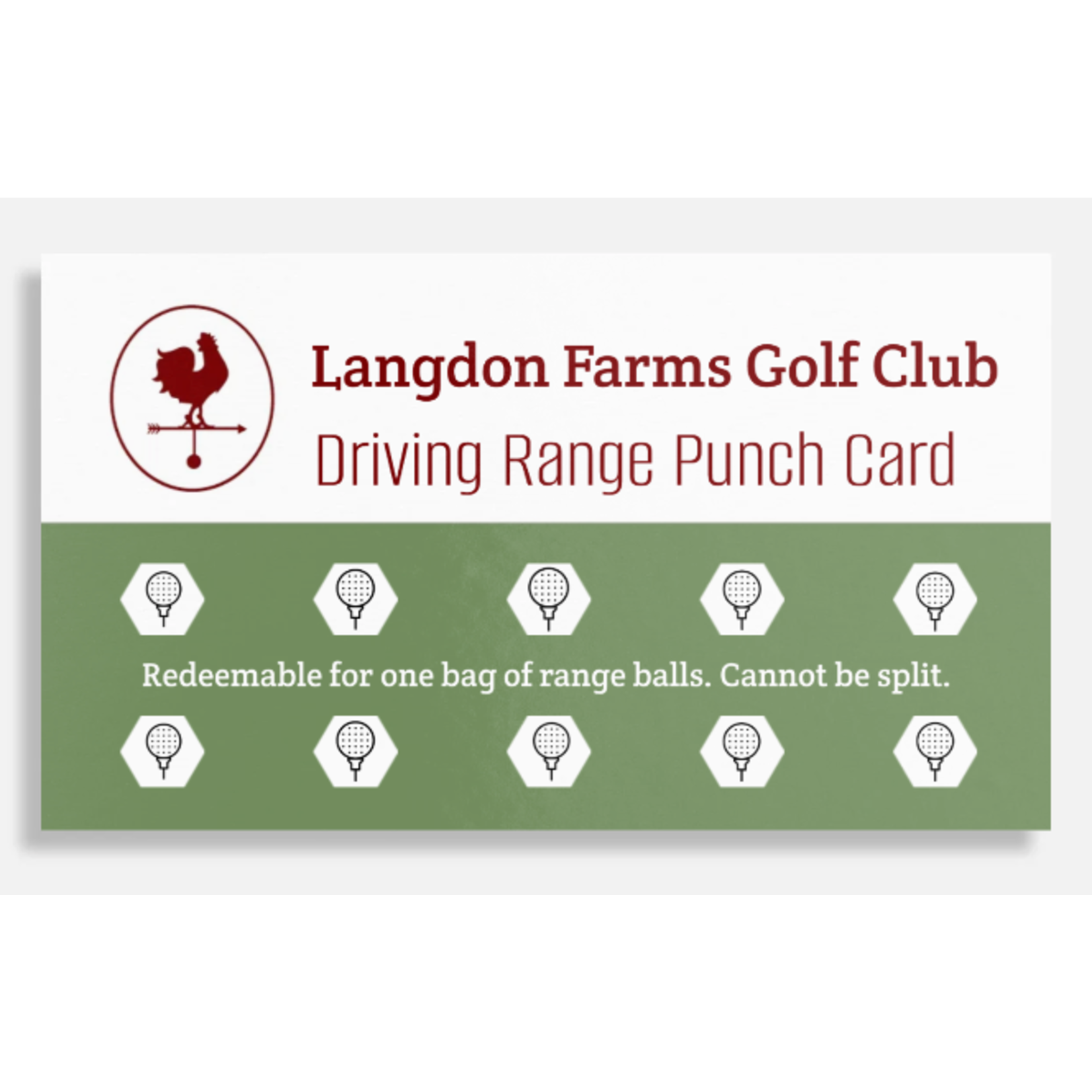 Langdon Farms Range Ball Punchcard