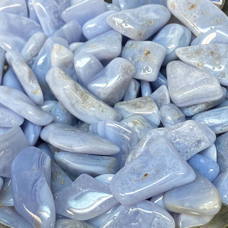 Blue Lace Agate Extra Large Tumbled Stone