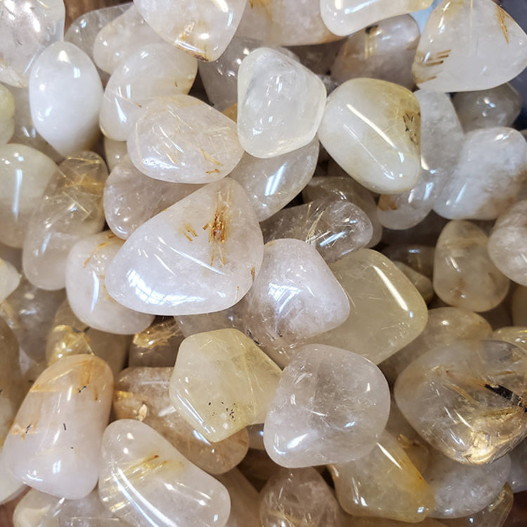 Rutilated Quartz  Medium Tumbled Stone