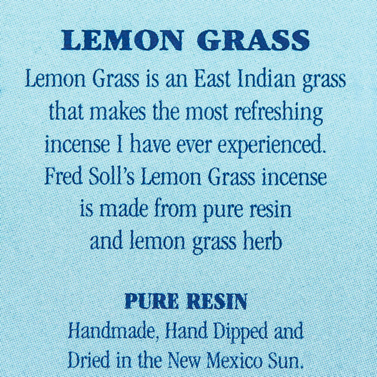 Fred Soll's Fred Soll's Lemon Grass Resin Incense 10 Sticks