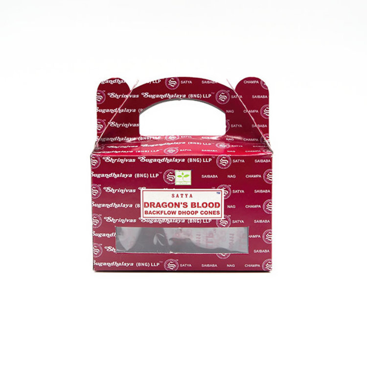 Satya Sai Baba Satya Dragon's Blood Incense 24 Backflow Dhoop Cones