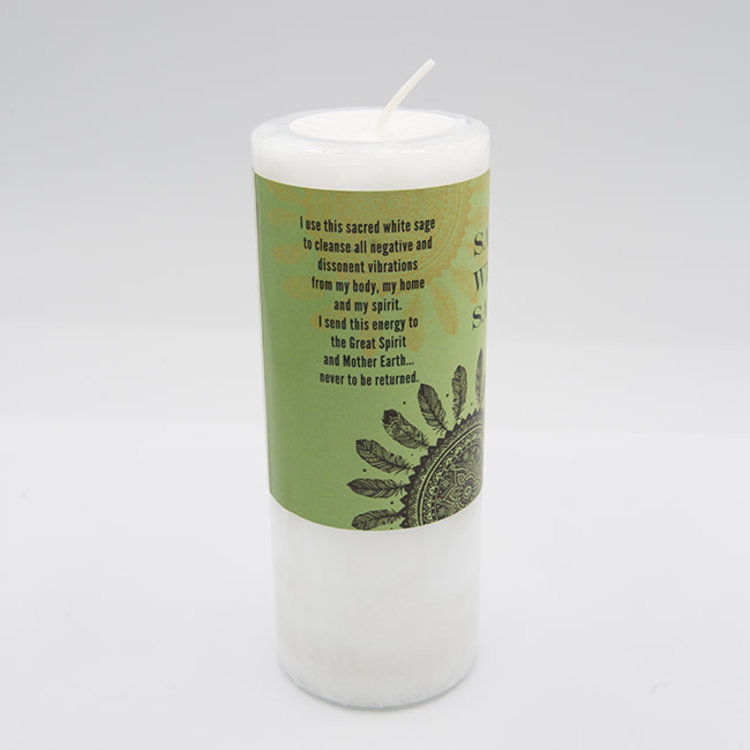 Coventry Creations World Magic Sacred White Sage Pillar Candle 2 in. x 4 in.