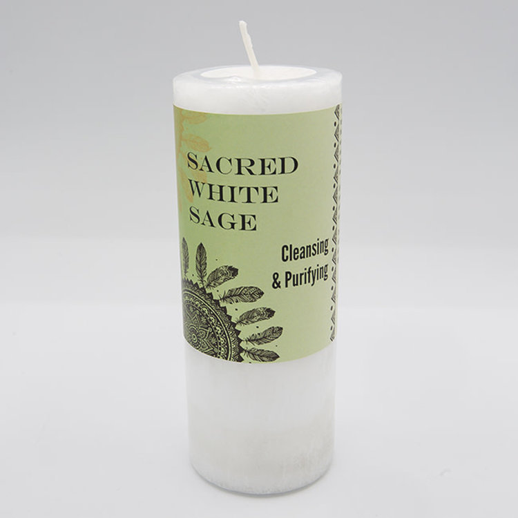 Coventry Creations World Magic Sacred White Sage Pillar Candle 2 in. x 4 in.