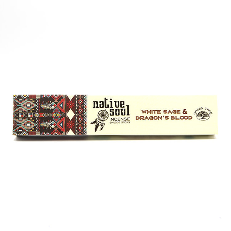 Green Tree Native Soul White Sage & Dragons Blood Incense 15 Sticks