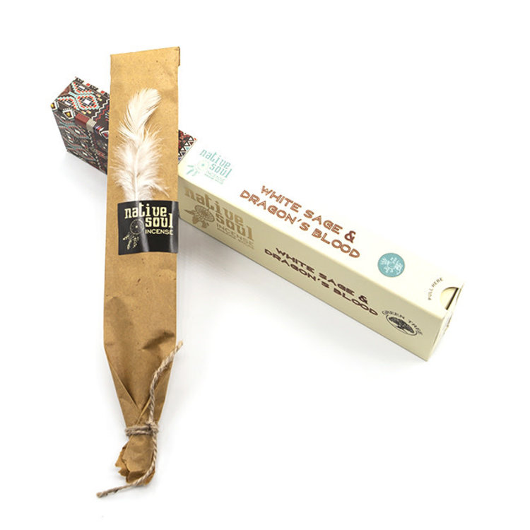 Green Tree Native Soul White Sage & Dragons Blood Incense 15 Sticks