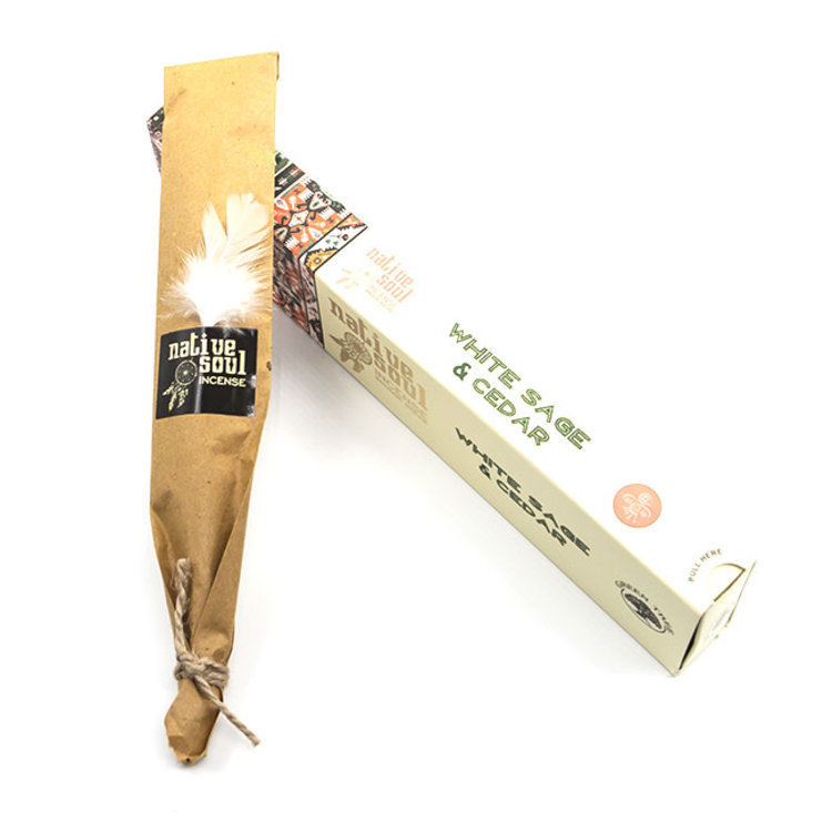 Green Tree Native Soul White Sage & Cedar Incense 15 Sticks