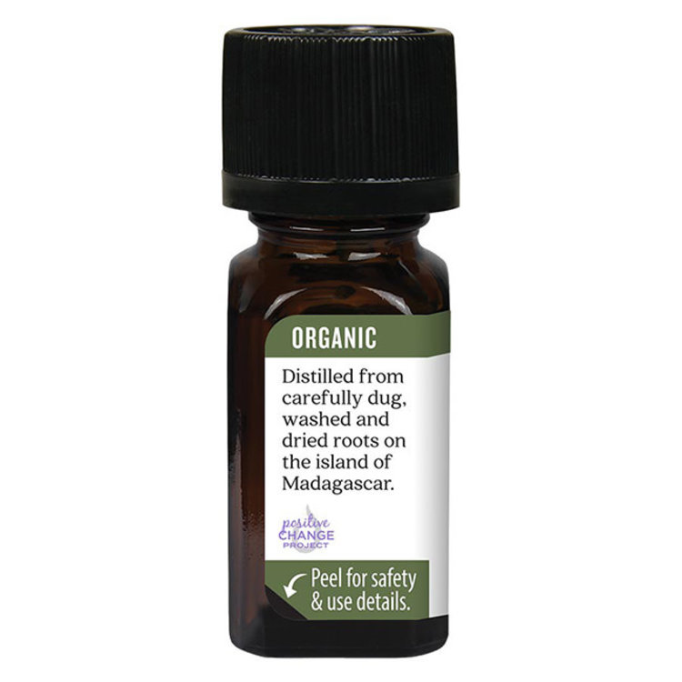 Aura Cacia Vetiver Organic Essential Oil .25 oz