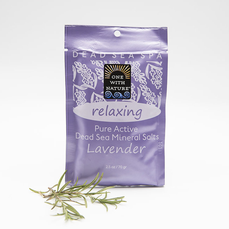 One with Nature Dead Sea Mineral Bath Salts Lavender 2.5 oz