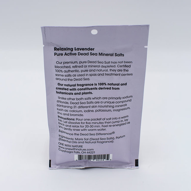 One with Nature Dead Sea Mineral Bath Salts Lavender 2.5 oz