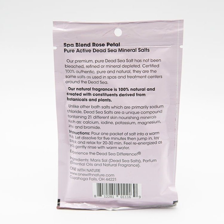 One with Nature Dead Sea Mineral Bath Salts Rose Petal 2.5 oz