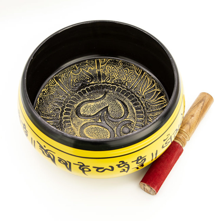 Aluminum Singing Bowl with Om Design 9 in.