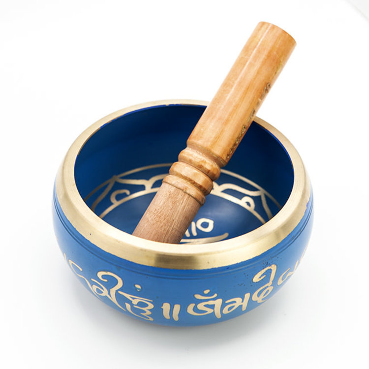 Brass Singing Bowl with Om Design 5.5 in.