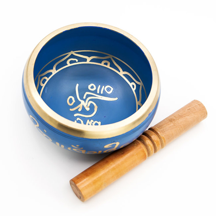 Brass Singing Bowl with Om Design 5.5 in.