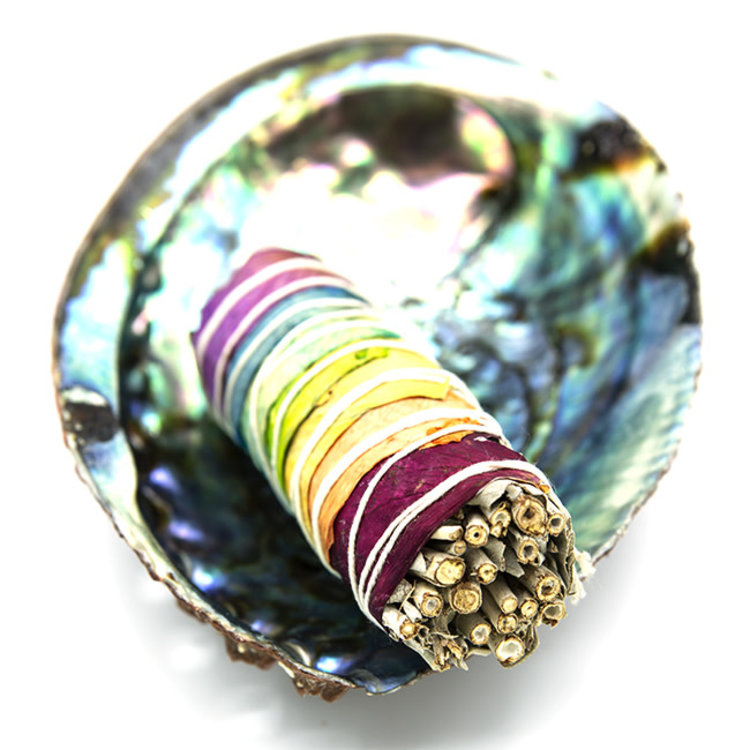 Sage Bundle with Chakra Rose Petals 4 in.