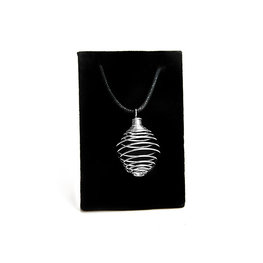 Spiral Silver Plated Cage Necklace 1 in.