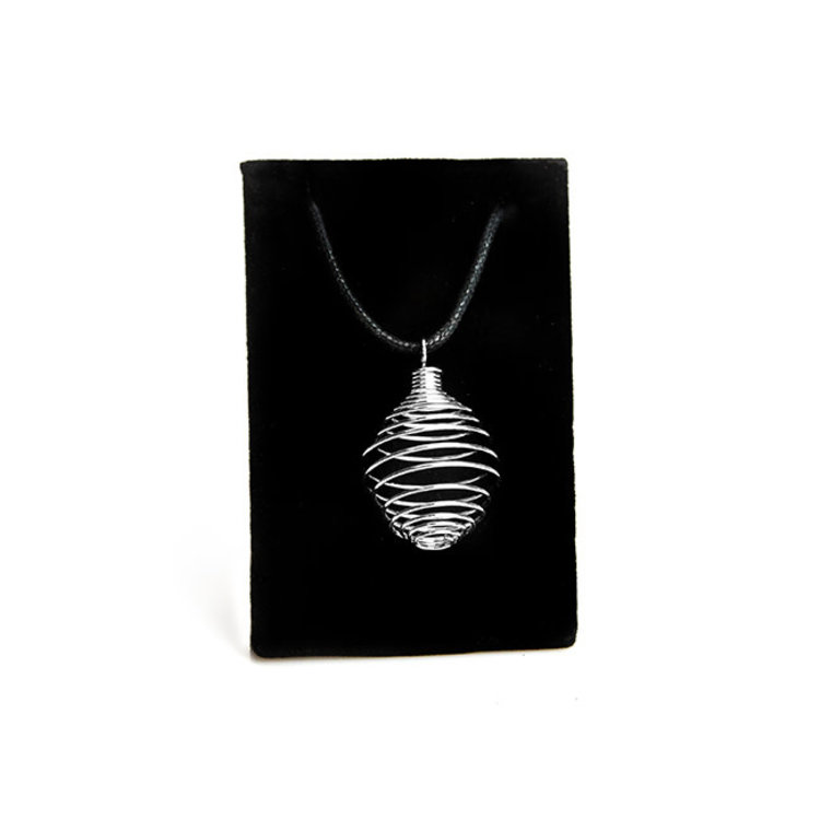 Spiral Silver Plated Cage Necklace 1 in.