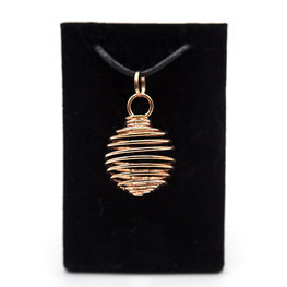 Spiral Copper Plated Cage Necklace 1 in.