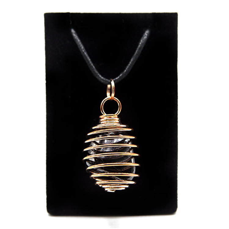 Spiral Copper Plated Cage Necklace 1 in.