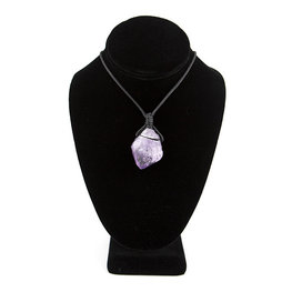 Amethyst Point Necklace on Black Cord