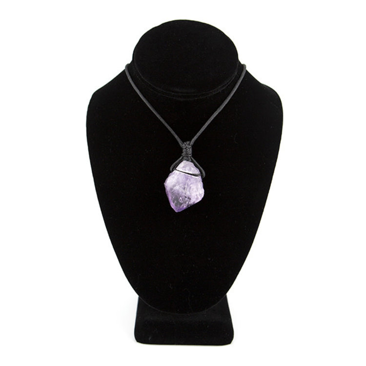 Amethyst Point Necklace on Black Cord