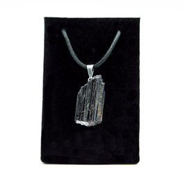 Raw Black Tourmaline Pendant with Bail