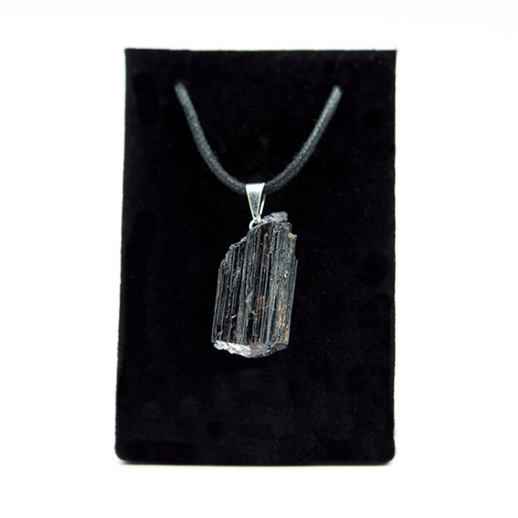 Raw Black Tourmaline Pendant with Bail