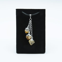 Raw Citrine Point on Black Cord Necklace - Mystic Valley