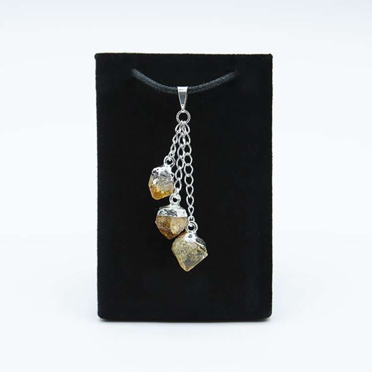 Triple Citrine Point Pendant