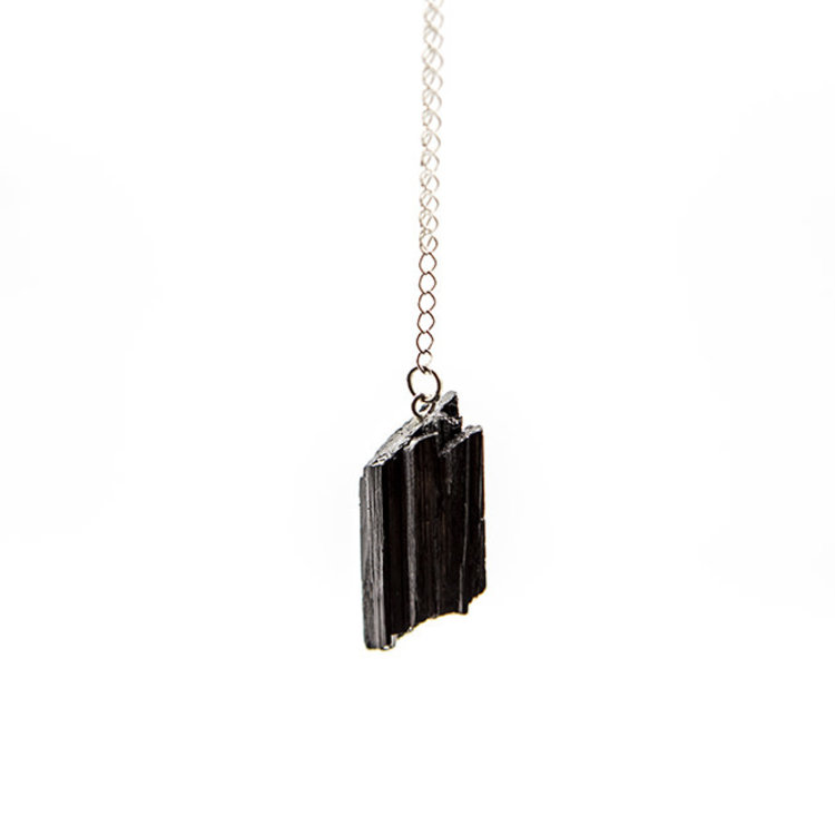 Black Tourmaline Raw Chunk Pendulum