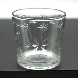 Clear Glass Star Etched Votive Holder