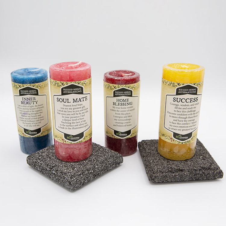 Natural Lavastone Pillar Candle Holder 3.5 in.