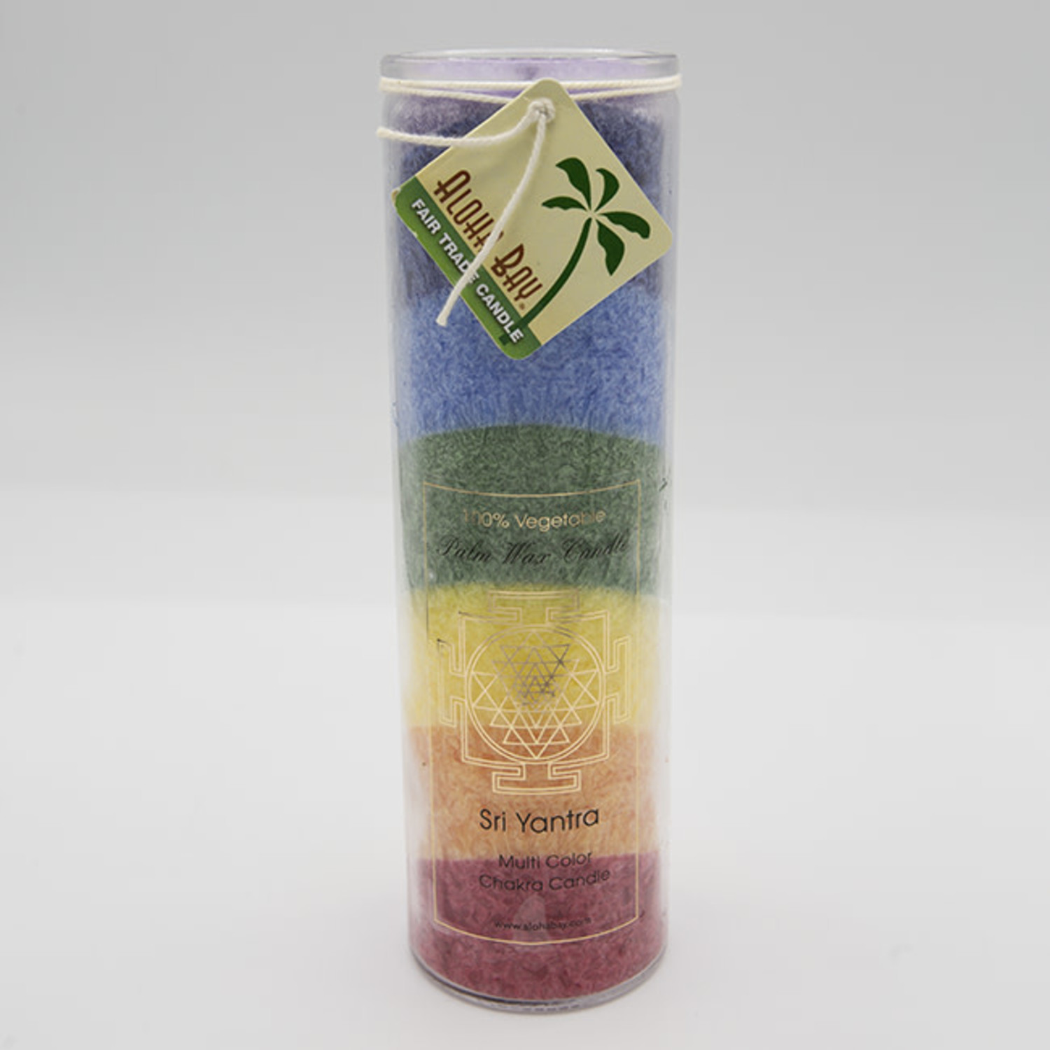 Rainbow Chakra Sri Yantra Jar Candle 16 oz - Mystic Valley