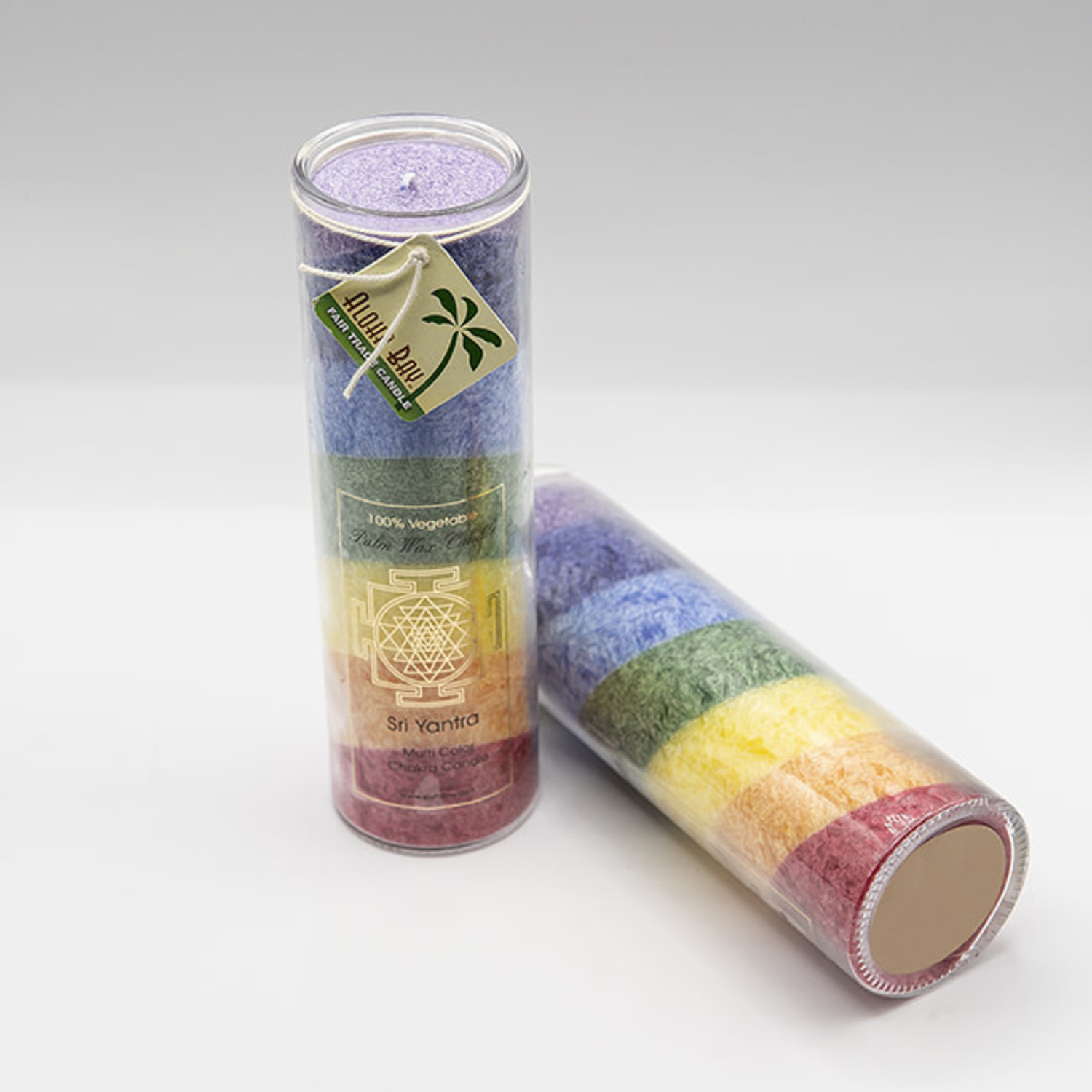 Rainbow Chakra Sri Yantra Jar Candle 16 oz - Mystic Valley