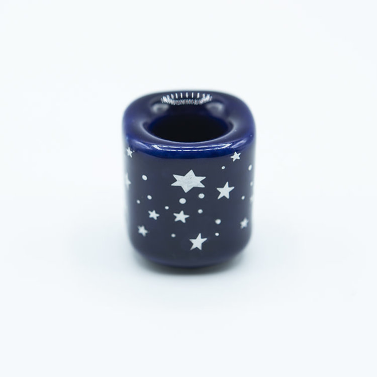 Chime Candle Holder Blue with Silver Stars