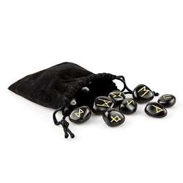 Rune Set Black Agate