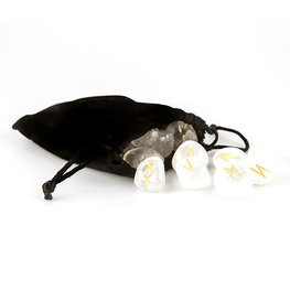 Rune Set Clear Quartz with Black Bag