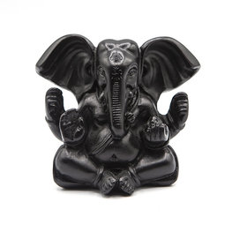 Black Ganesha 3 in. Statue with Big Ears
