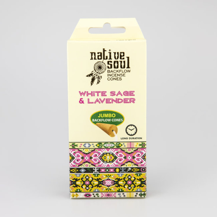 Green Tree Native Soul  White Sage & Lavender Incense 8 Backflow Cones