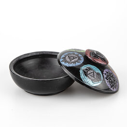Soapstone Chakra Box Burner with Lid 4 in.