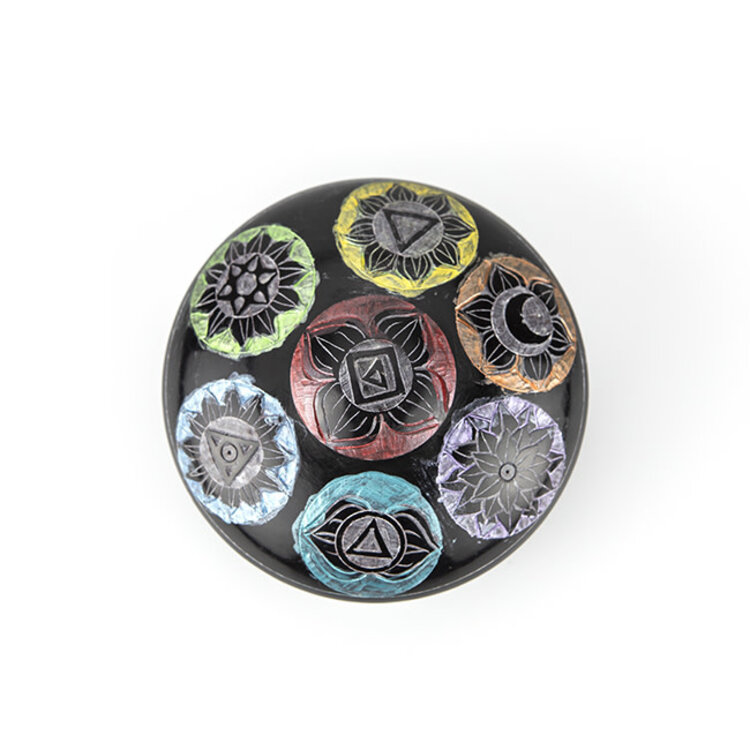 Soapstone Chakra Box Burner with Lid 4 in.