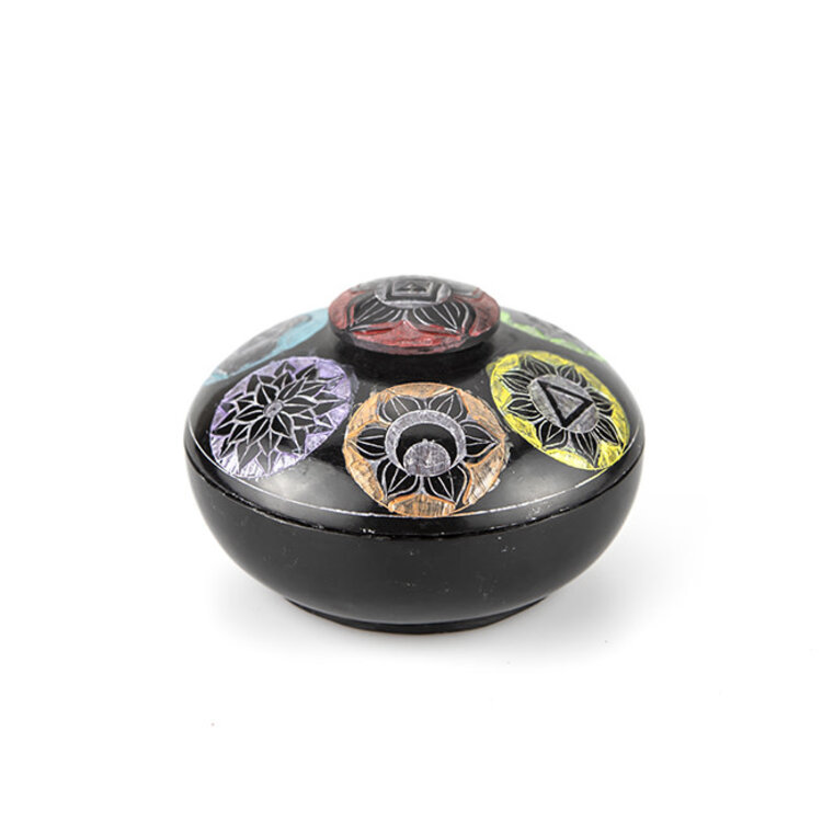 Soapstone Chakra Box Burner with Lid 4 in.
