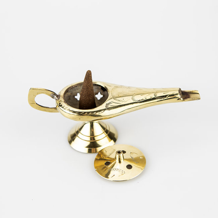 Brass Genie Lamp Incense Burner 5.25 in.