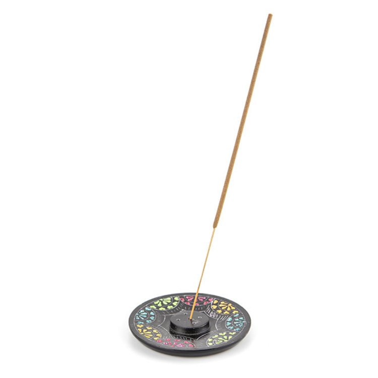 Soapstone Hand Painted Incense Burner 4 in.