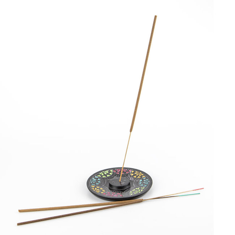 Soapstone Hand Painted Incense Burner 4 in.