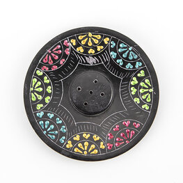 Soapstone Hand Painted Incense Burner 4 in.