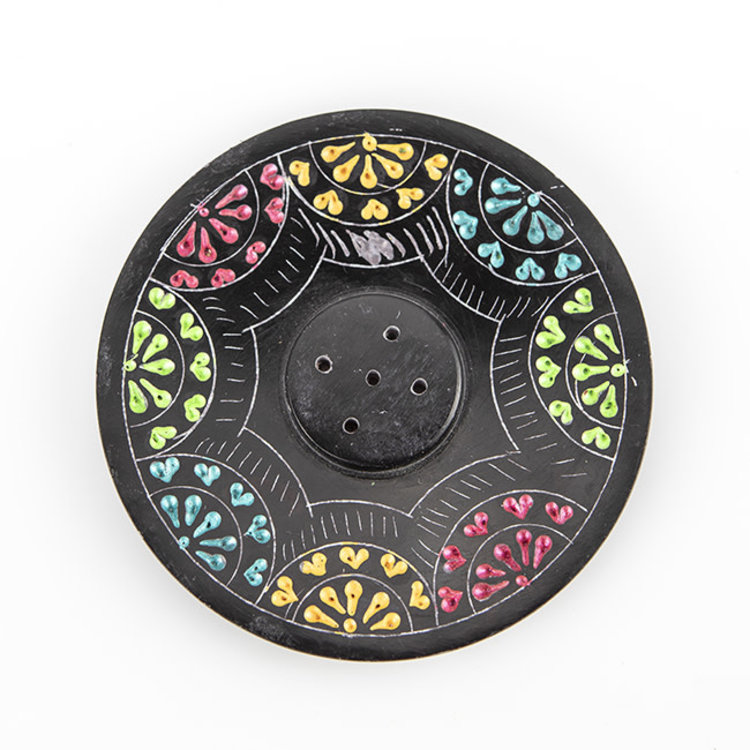 Soapstone Hand Painted Incense Burner 4 in.