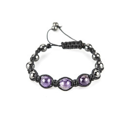 Magnetic Hematite & Amethyst Bracelet