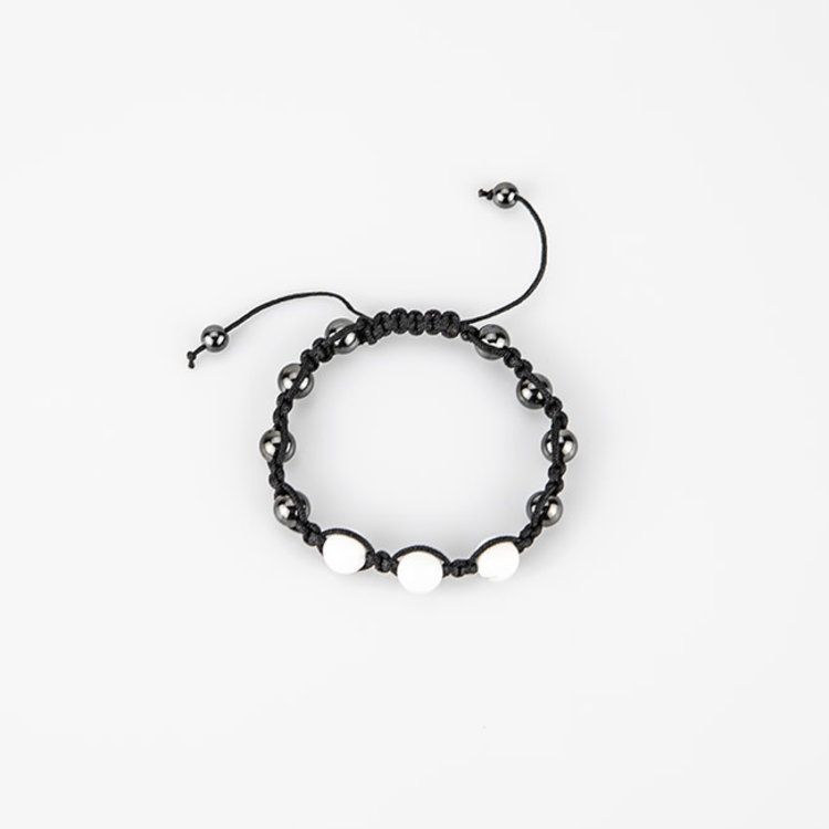 Magnetic Hematite & Howlite Bracelet