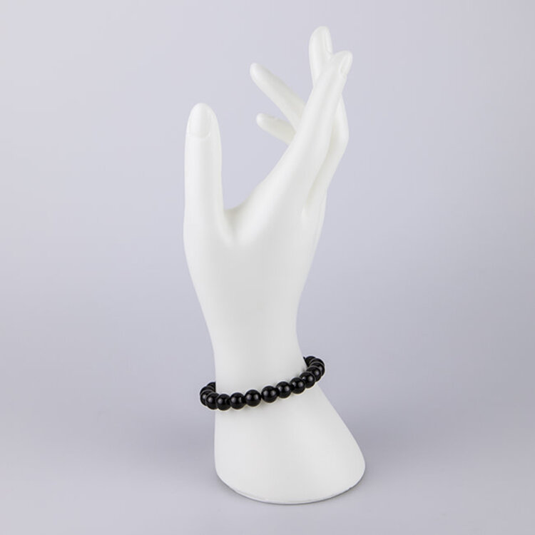 Black Tourmaline Round Bead Bracelet 8 mm