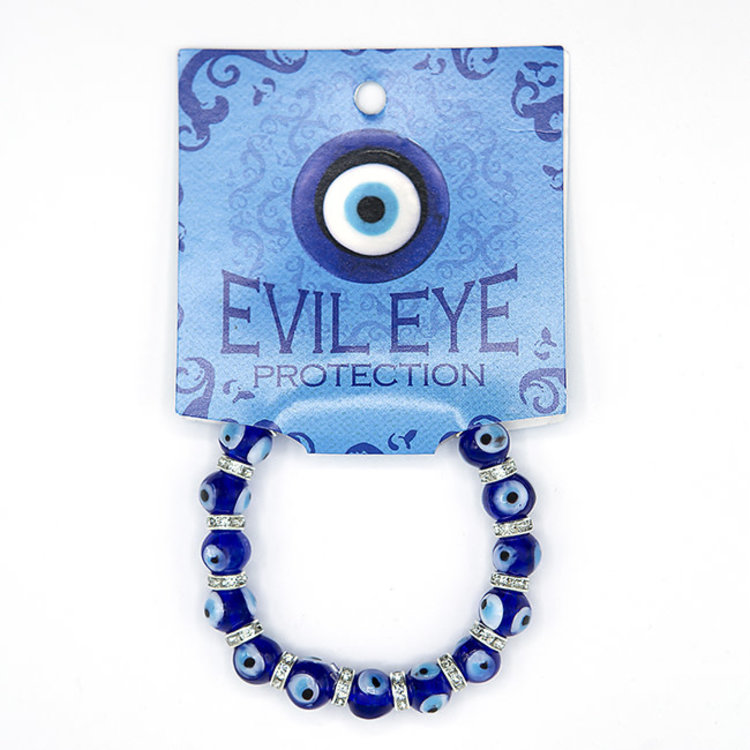 Evil Eye Bracelet with CZ Beads